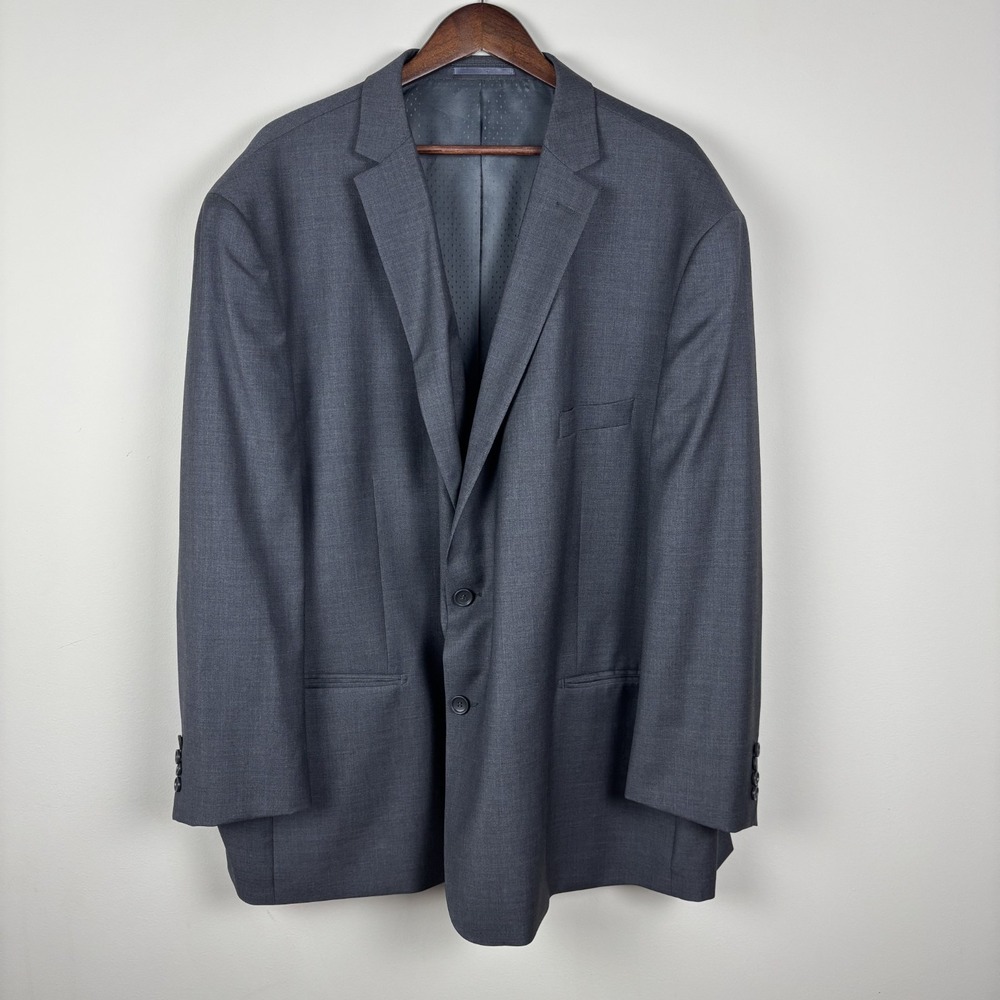 Mantoni Super 140S Blazer Jacket Sport Coat Mens‎ 60R Gray 100% Wool 2-Button